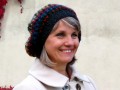 Pletený baret - veselý antracit
