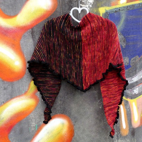 Pletený šátek - graffiti originální pletený šáteček vlna šátek originál jedinečný vlněný celoroční handmade exkluzivní graffiti graffity vícebarevný origoš grafiti 