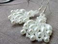 Náušnice bílé svatební květy