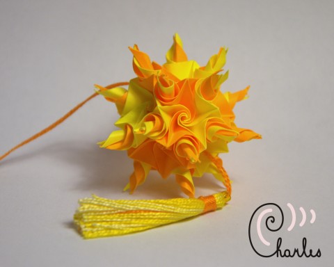 Bodlinka sluneční origami kusudama 