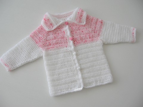 Svetřík děti růžová holčičí bílá miminko háčkované svetřík kabátek pro holky 