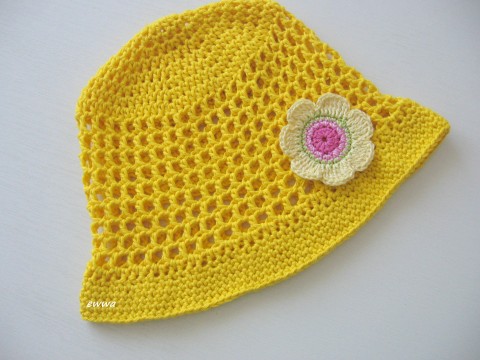 Letní klobouk děti holčička holčičí bavlna ženy klobouk žlutá klobouček vzdušný teenager slečny lehoučký léto letní 