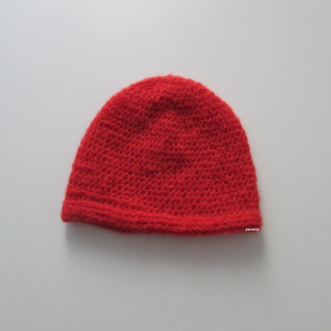 Čepice červená čepice háčkovaná dámská zimní akryl vlna mohér handmade hřejivá polyamid lehoučká 