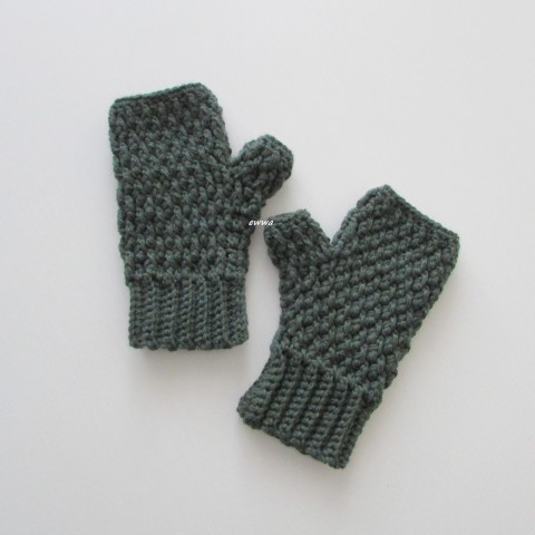 Návleky na ruce, rukavice (pánské) zelená zima zimní hřejivé návleky rukavice velké větší pánské pro muže návleky na ruce bezprsťáky pro ženy 