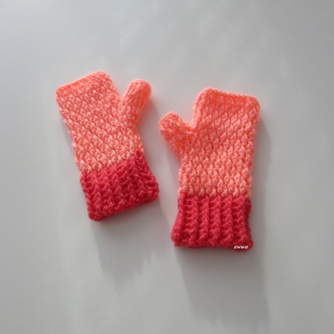 Návleky na ruce, rukavice zima růžová lososová zimní hřejivé návleky rukavice dámské návleky na ruce bezprsťáky pro ženy teenager teens 