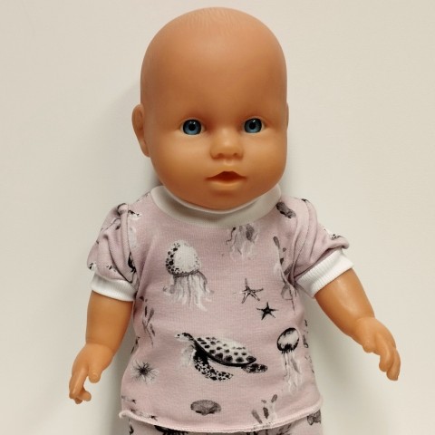 TRIČKO PRO PANENKU 28 až 32 cm panenka šaty miminko souprava miminka panenky tričko šatičky obleček baby born 43 cm 