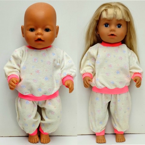 PYŽAMKO PRO PANENKU 40 až 43 cm panenka šaty miminko souprava miminka panenky tričko šatičky obleček baby born 43 cm 