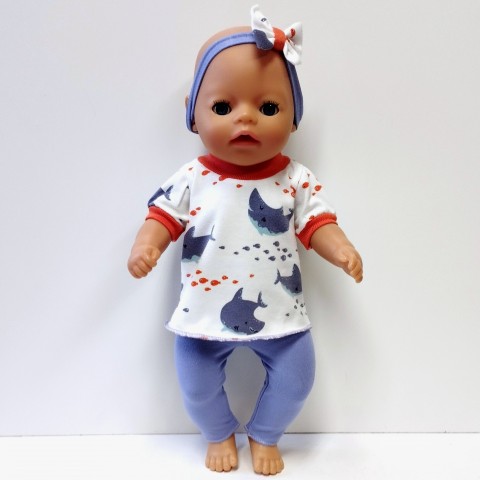 OBLEČEK PRO PANENKU 34 až 36 cm panenka šaty miminko souprava miminka panenky tričko šatičky obleček baby born 43 cm 