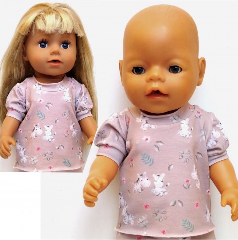 TRIČKO PRO PANENKU 40 až 43 cm panenka šaty miminko souprava miminka panenky tričko šatičky obleček baby born 43 cm 