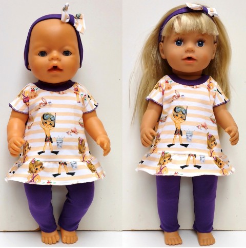 SOUPRAVA PRO PANENKU 40 až 43 cm panenka šaty miminko souprava miminka panenky tričko šatičky obleček baby born 43 cm 