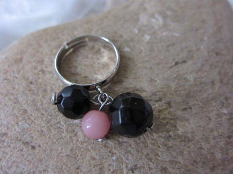 Prsten: Spolu ... prsten růžová černá prstýnek onyx spolu morganit 