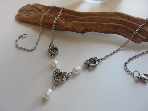 náhrdelník Hnízdění perlové bílé šperk náhrdelník bílá minerál nerez perly říční 