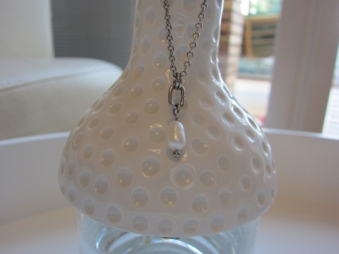 náhrdelník Něha - perla a nerez ... šperk náhrdelník bílá minerál nerez perly říční 