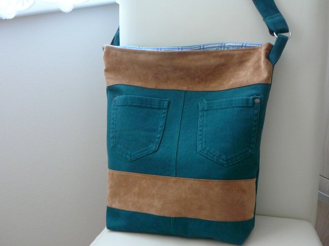 Zelená kabelka. kabelka taška riflová džinová 