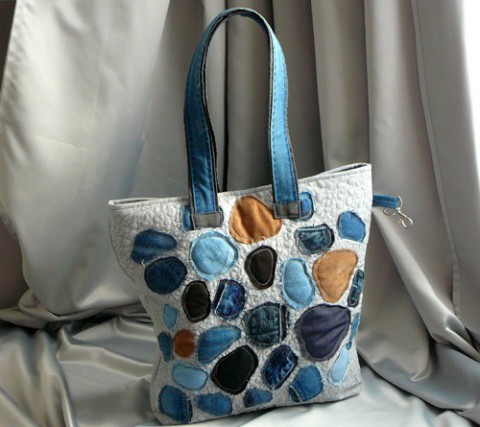 Džínová kabelka-taška. kabelka taška riflová boro styl 