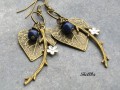 Náušnice listy s lapis lazuli