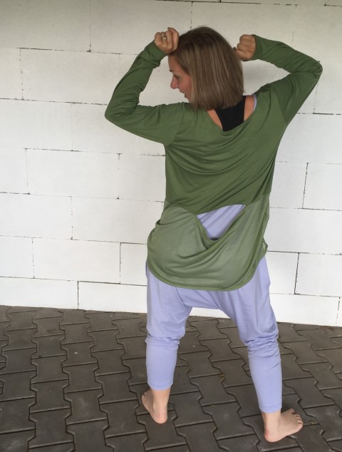 Tunika zelená se síťkou tunika halenka pohodlná top módní originál mládí párty trendy ležérní pohodová těhotenská móda pro dívky mládež 
