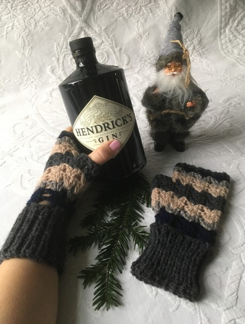 Návleky Gin Hendricks zima vánoce podzim návleky rukavice teplo na ruce punč bez prstů 