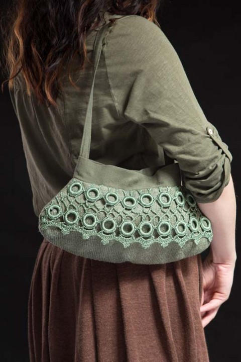 kabelka zelená khaki 121203 originální extravagantní módní večerní ležérní denní vkusná šmrncovní vycházková 