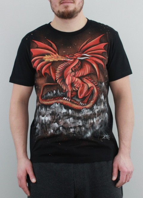Dragon rock, na objednávku zvíře oheň drak pohádka tričko skála fantasy peklo rytíř dragon 