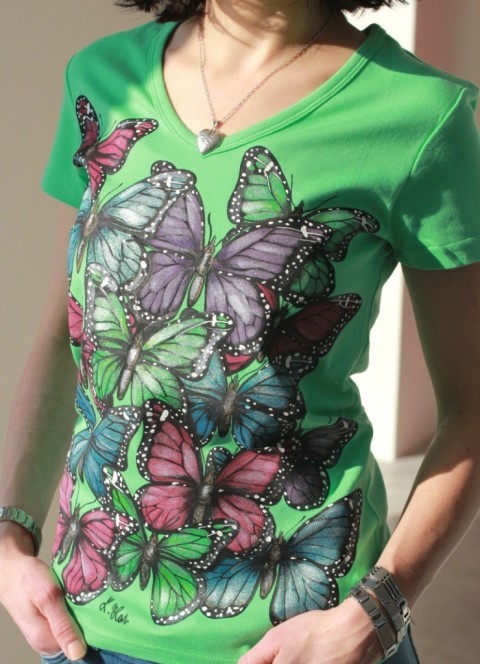 Butterfly, na objednávku hmyz zvíře barevné motýl příroda motýlek perleť perličky sluníčko lesklé barvičky motýlí 