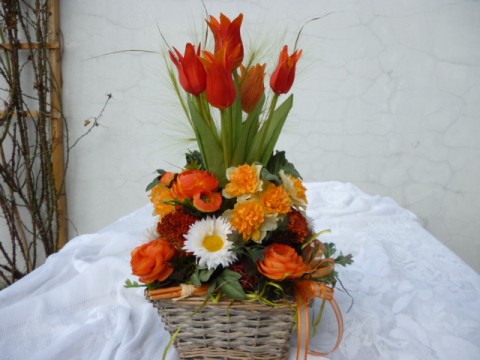 Košík do oranž dekorace květiny 