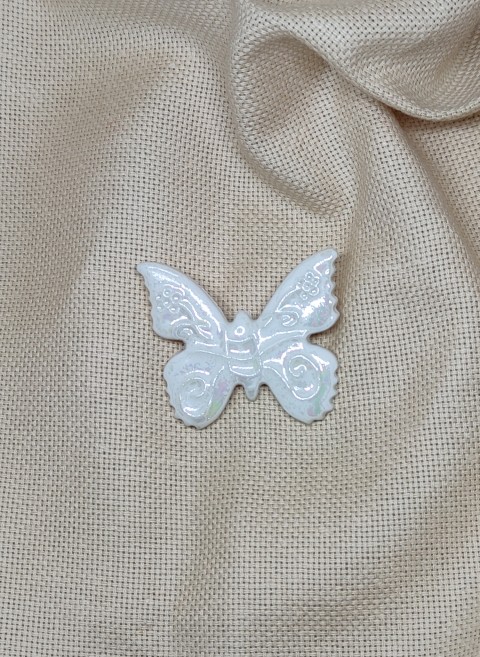 motýl_2 porcelánová brož brož listy motýl můra porcelánový šperk 