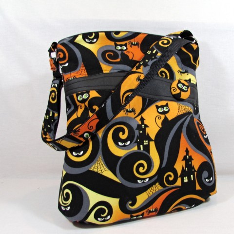 kabelka -kočky kabelka dárek taška oranžová podzim kočka černá štěstí halowen pvouček 