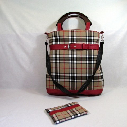 kabelka kostky hnědé--set kabelka červená dárek taška elegantní hnědá prostorná klasika burberry 