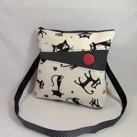 kabelka kočky režné kabelka červená dárek taška puntík kočky režná malá kabelka černá kočka 