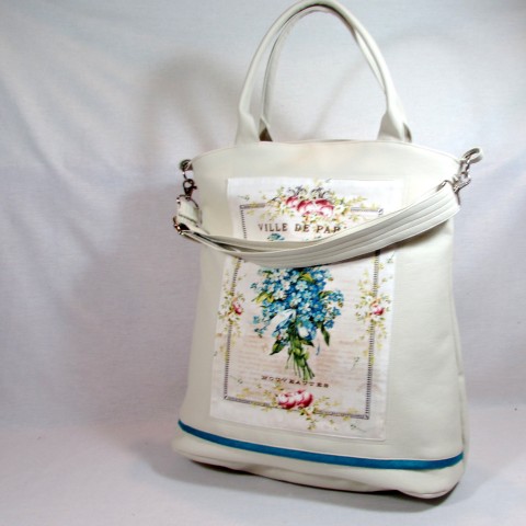 kabelka pomněnková kabelka originální dárek taška bílá luxusní romantická pomněnky koženková pro ženy vánoční dárek 