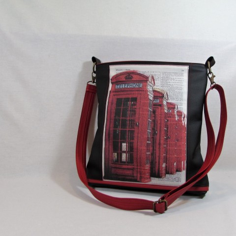 kabelka telephone kabelka červená dárek taška vánoce černá unisex telefon koženková výlet crosbody telefoní budka 