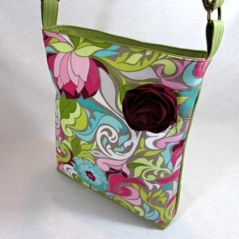 kabelka--Halle Rose﻿ kabelka dárek zelená taška letní růže jaro barevná jemná luxusní romantická pro ženu.dívčí 