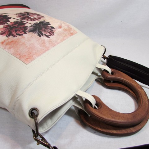Kabelka s květy kabelka originální dárek doplněk taška květy elegantní květ prostorná koženková 