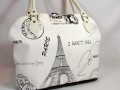 kabelka Paříž černobílá