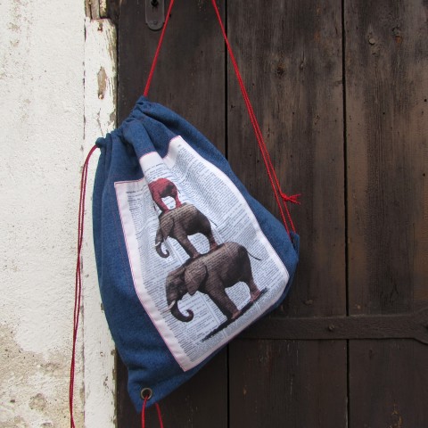batužek sloni originální dárek červené taška batoh modré slon sloni vak riflovina puntíkaté pro děti džínovina 