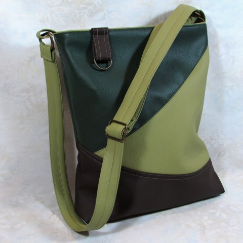 kombinovaná do zelena kabelka dárek zelená taška podzim hnědá barevná nákupní kombinovaná 