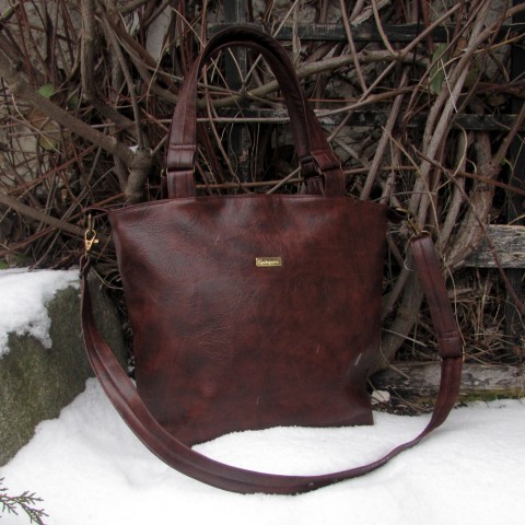 Kabelka koženková kabelka dárek taška elegantní hnědá luxusní valentýn prostorná mamince koženková pro ženu 