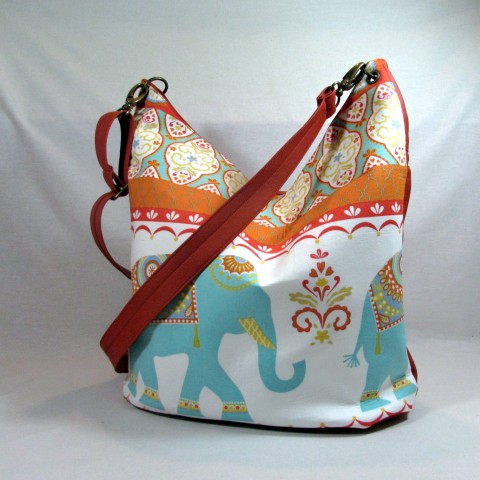 kabelka-etno sloni kabelka taška oranžová velká černá jaro tyrkysová valentýn slon etno sloni štěstí prostorná cestovní kombinovaná 