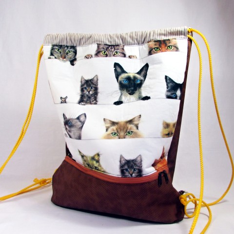 Batoh kočičí hnědý originální taška batoh pytel kočky kočičí vak 