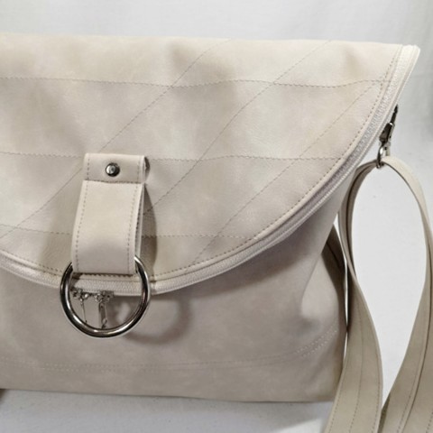 kabelkobatoh krémový kabelka originální dárek doplněk taška květy elegantní batoh květ prostorná koženková kombinovaná 