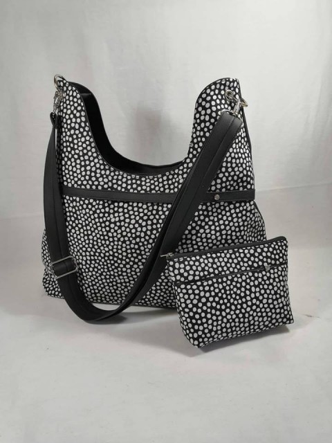kabelka černobílá kabelka originální černobílá prostorná štras pro ženu 