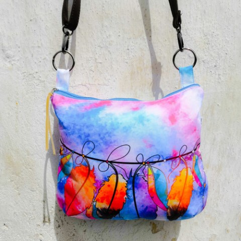 Kabelka pírka barevná kabelka originální dárek taška letní barevná léto pírka boho styl 