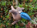 závěsný keramický pták modrý zobák