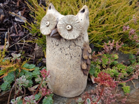 velká keramická sova keramika zahrada ozdoba zahradní sova sovička keramická 