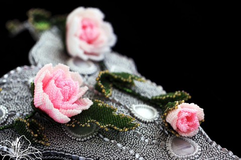 Když růže pláčou... náhrdelník šitý luxusní luxus beadweaving sutaška královský sutaškový sutašky soutache 