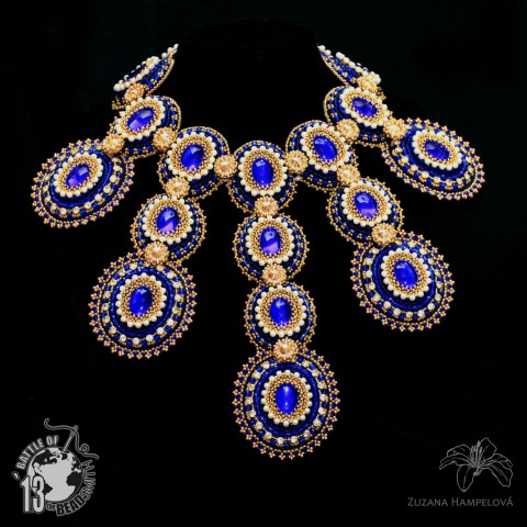 Luxusní šitý náhrdelník Muireall náhrdelník luxusní luxus beadweaving královský 