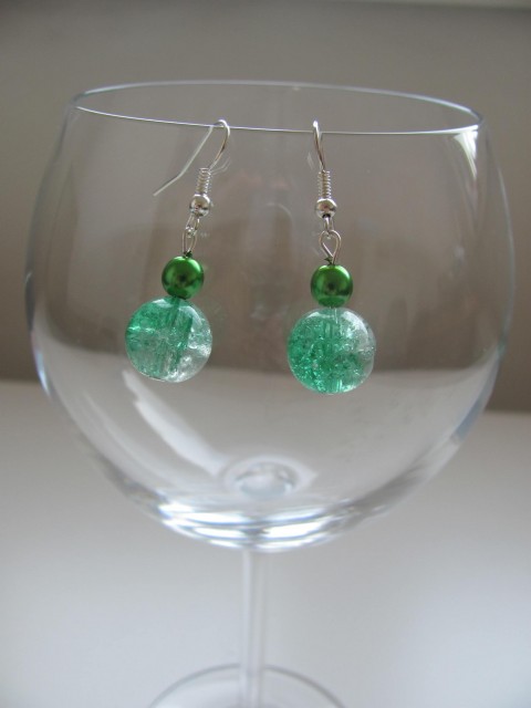 Náušnice zelené skleněnky šperk náušnice bižuterie 