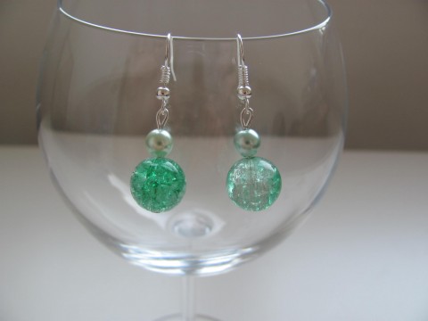 Náušnice zelené skleněnky 2 šperk náušnice bižuterie 