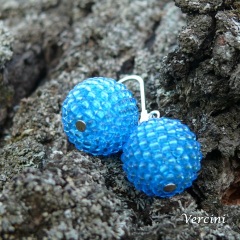 Šité kuličky - modré korálky kuličky jednoduché elegantní šité rokajl beadweaving beads do města do kanceláře městské bead na kafíčko 
